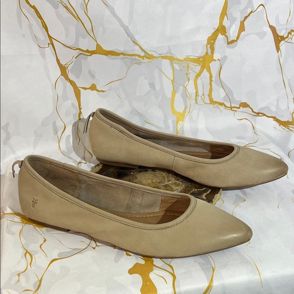 * Frye Heather ballet flats in a light beige leather